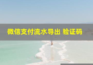 微信支付流水导出 验证码